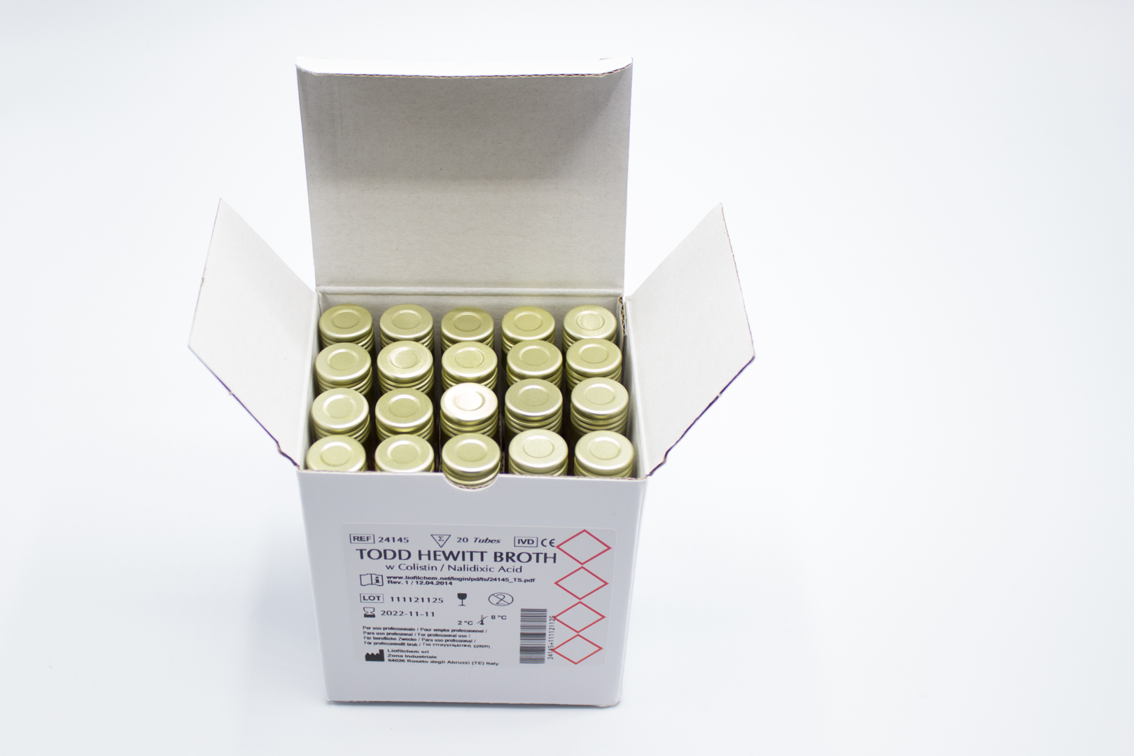 24145 TODD HEWITT BROTH w Colistin/Nalidixic Acid. 20 TUBOS. LIOFILCHEM - Imagen 1