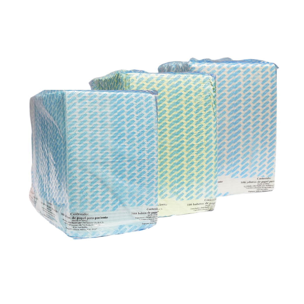 45147 BABERO DENTAL (BLANCO, AZUL, VERDE) 500 UNDS. AMBIDERM - Imagen 1