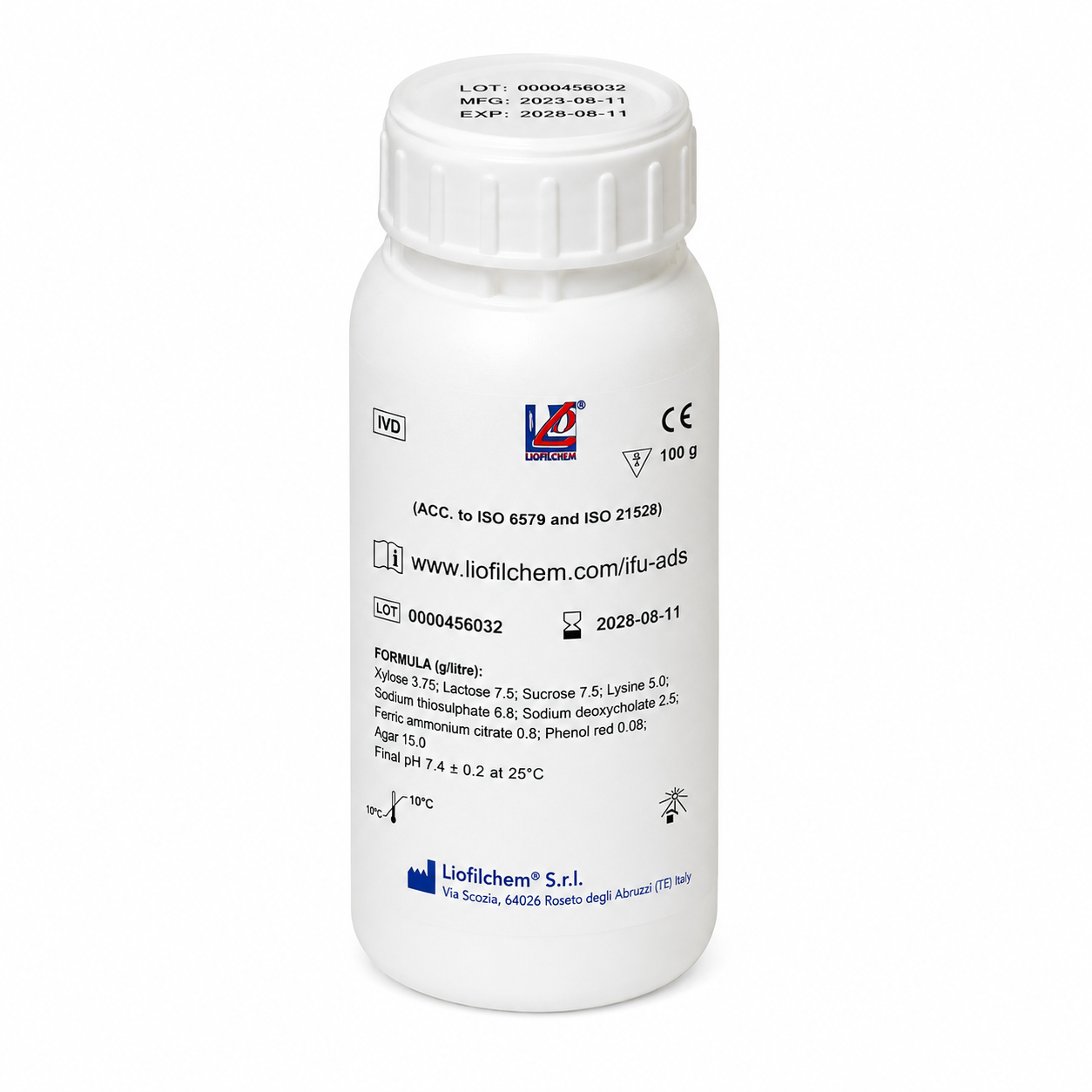 620350 TRIPLE SUGAR IRON AGAR (TSI) DESHIDRATADO 100 G. LIOFILCHEM. - Imagen 1