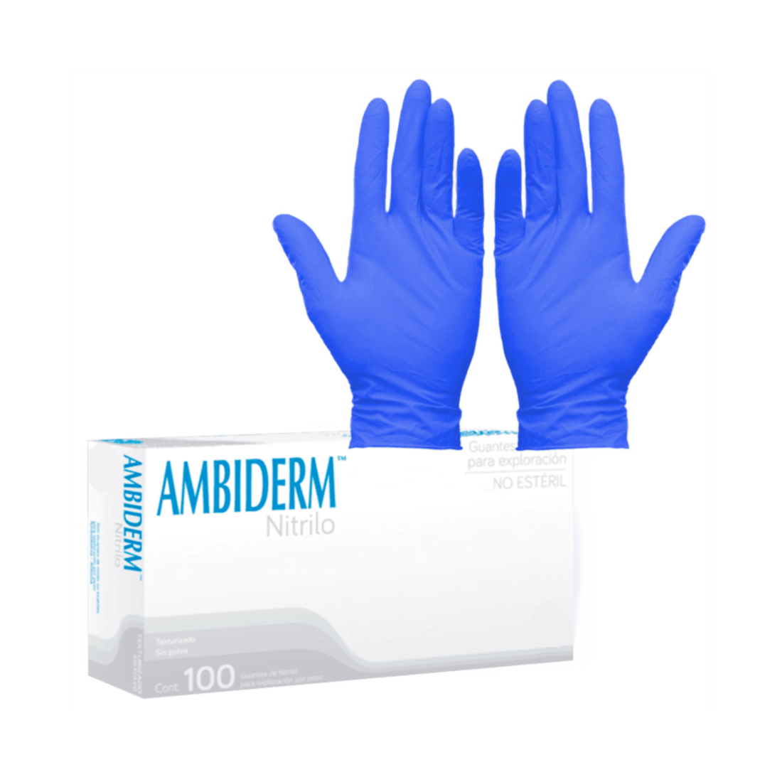 7502224243216 GUANTES NITRILO TALLA XS. 100 UNDS AMBIDERM - Imagen 1