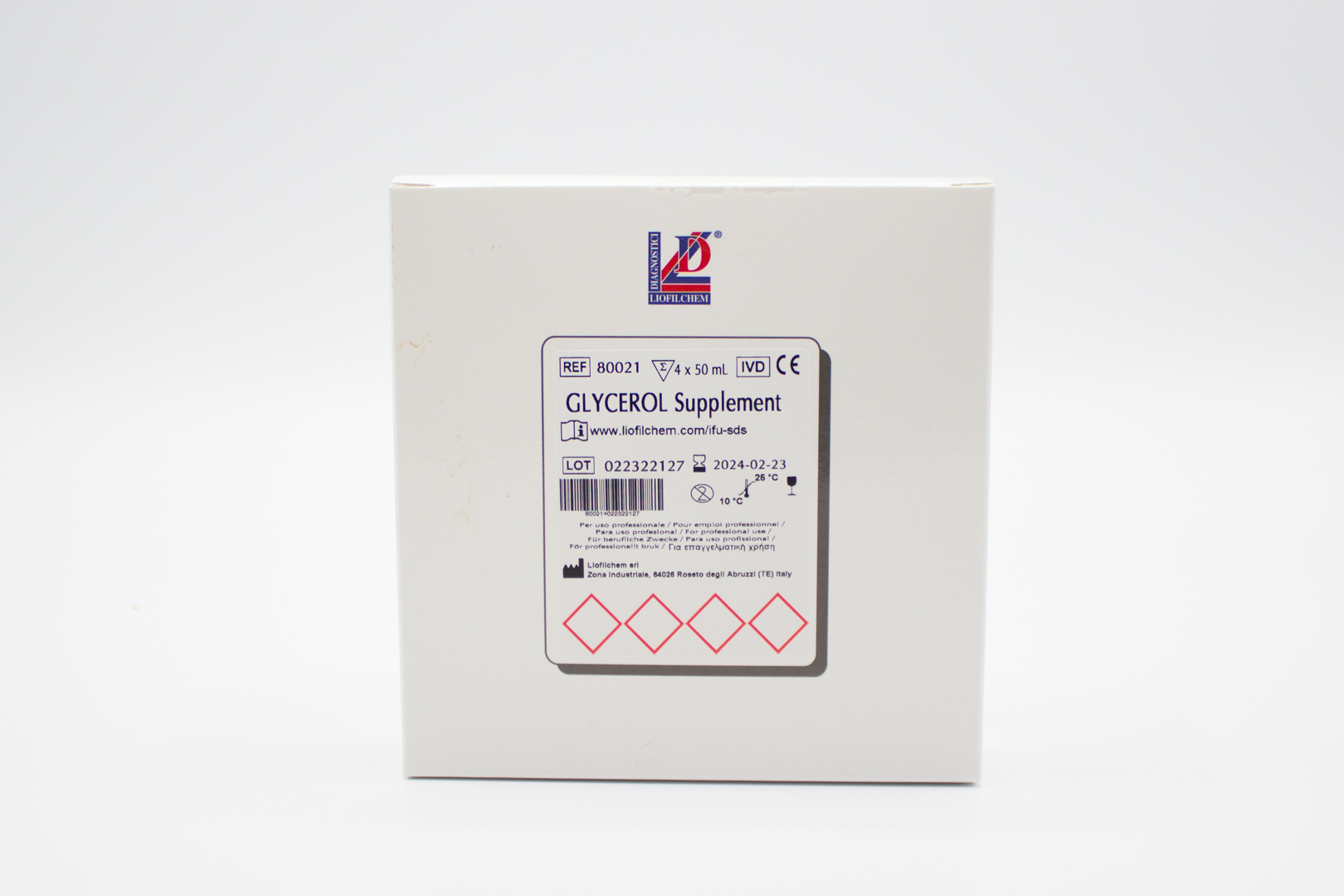 80021 SUPLEMENTO GLYCEROL 4 X 50 ML, LIOFILCHEM - Imagen 1