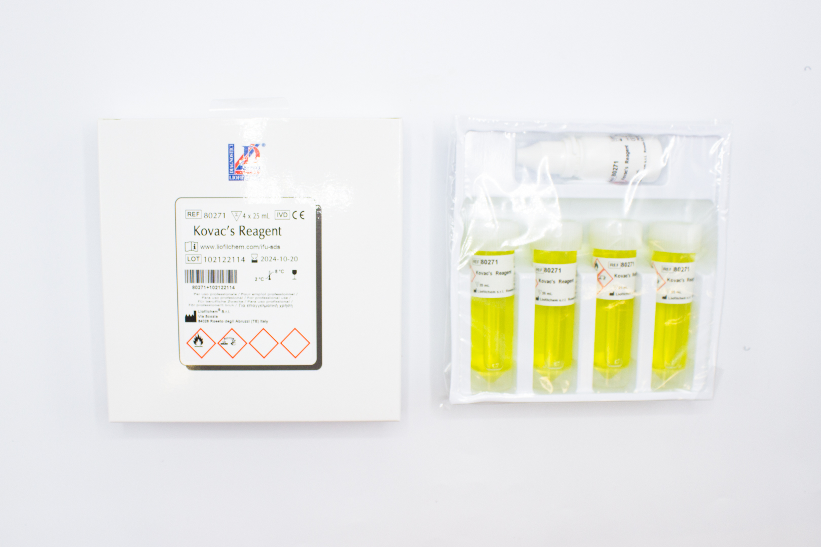 80271 X KOVAC S REAGENT 4 X 25 M. LIOFILCHEM - Imagen 1