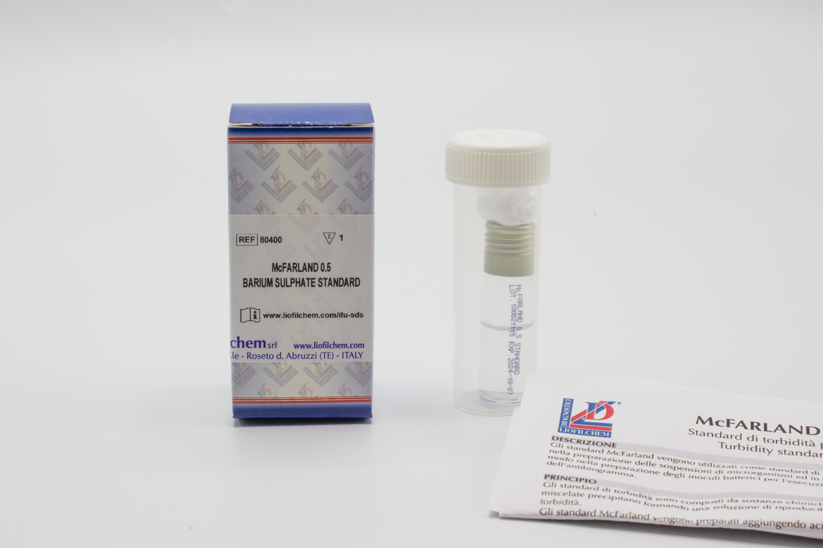 80400 MCFARLAND 0.5 BARIUM SULPHATE STANDARD 1 VIAL. LIOFILCHEM - Imagen 1