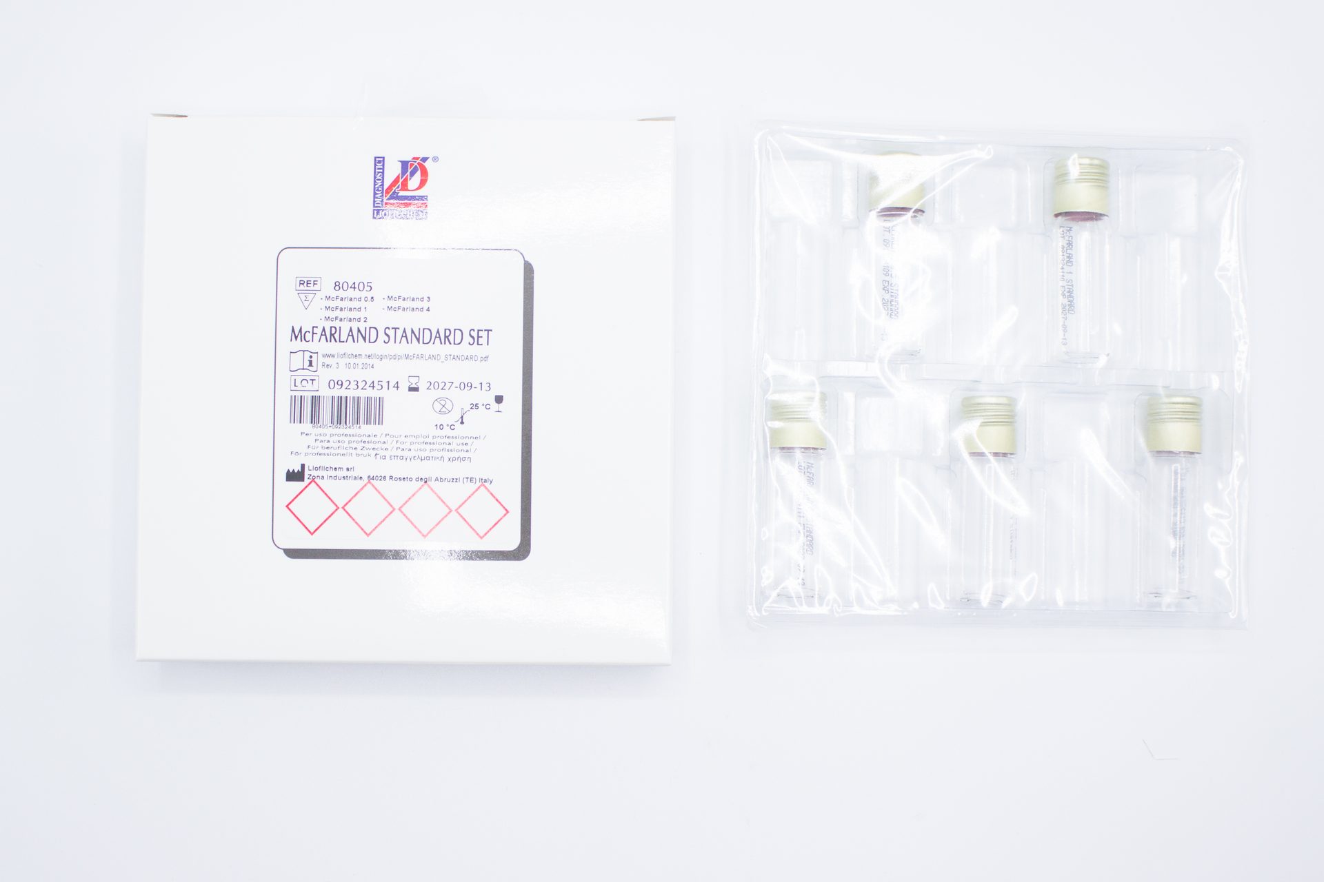 80405 McFARLAND STANDARD SET 5 x 1 tubes. LIOFILCHEM - Imagen 1