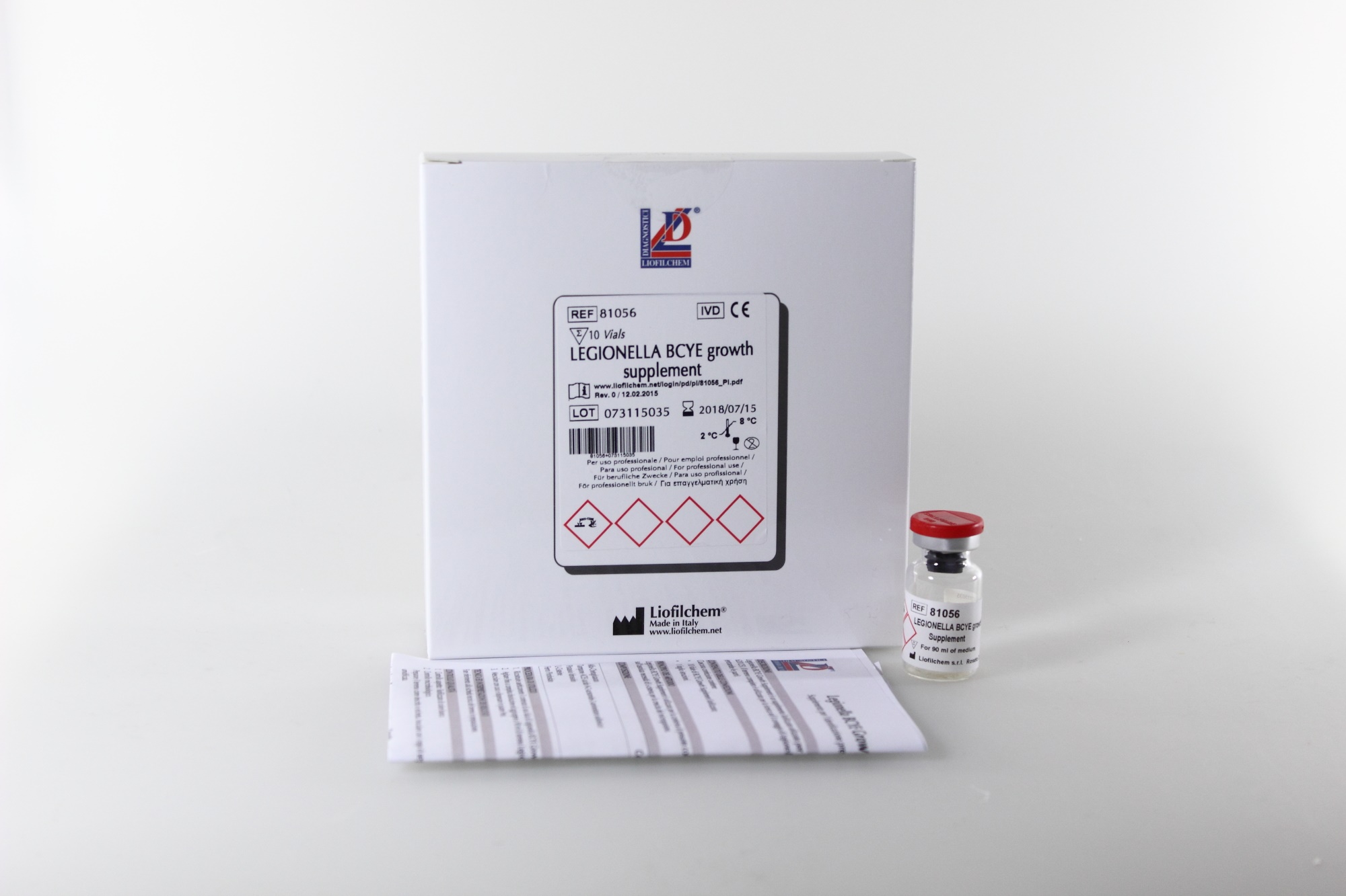 81056 LEGIONELLA (BCYE) CRECIMIENTO SUPL. 10 VIALES.LIOFILCHEM - Imagen 1