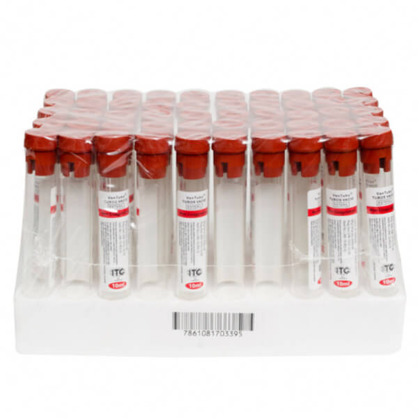 M011110-G TUBOS VIDRIO TAPA ROJA 10ML.100UDS TODOSCAN - Imagen 1
