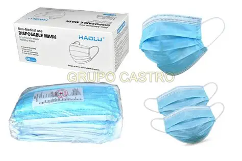 T32610 MASCARILLA 2 LIGAS. 3 CAPAS HIPOALERGENICA 50 UNDS. - Imagen 1