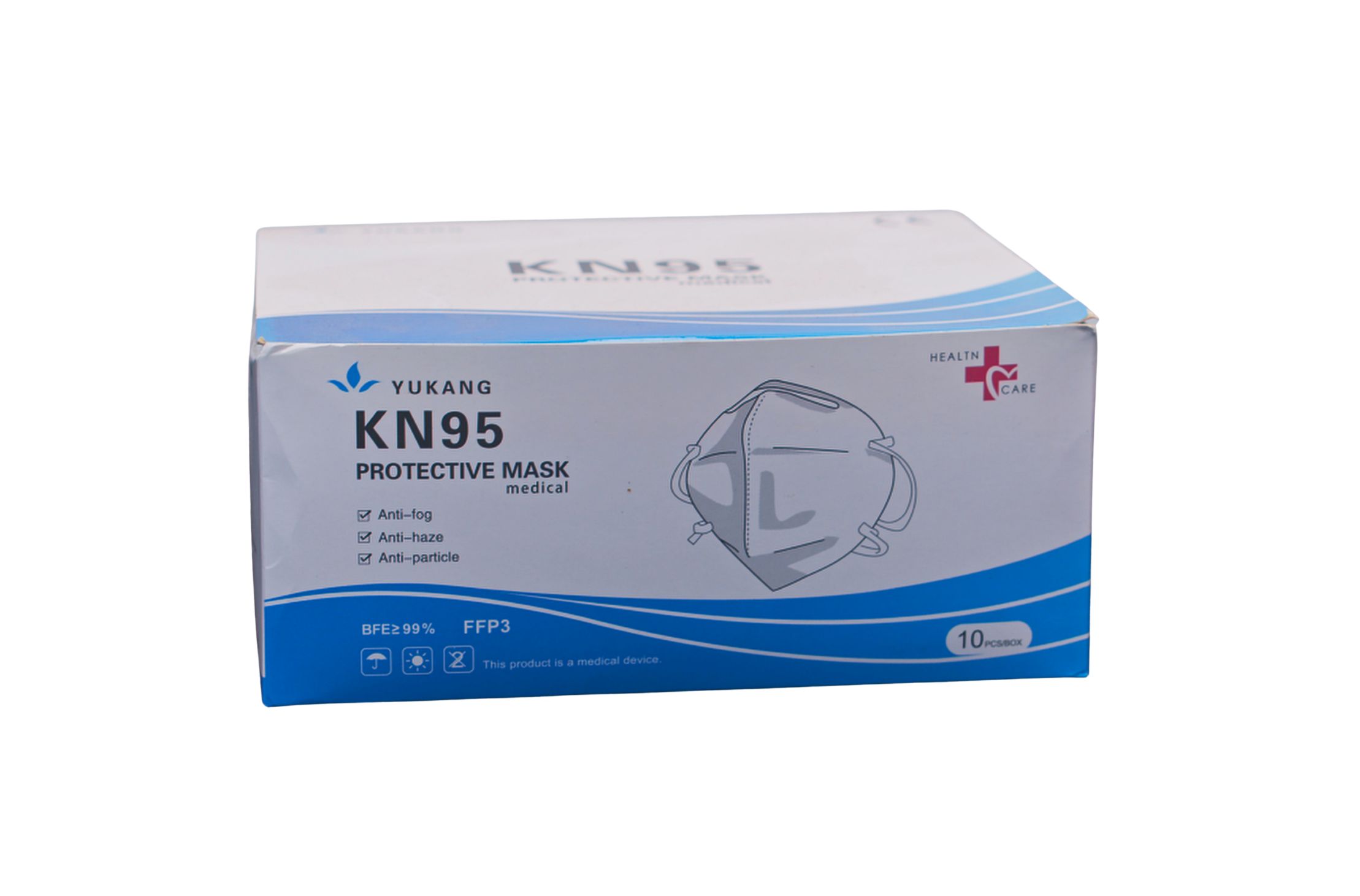 MASCARILLA BLANCA KN95. 10 UNDS. MEDICAL - Imagen 1