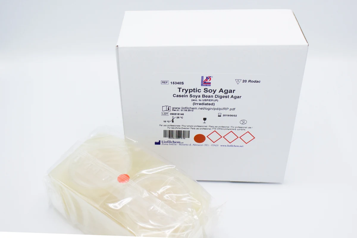 15340S TRYPTIC SOY AGAR (IRRADIATED).RODAC 55MM. 20 PLACAS , LIOFILCHEM - Imagen 1