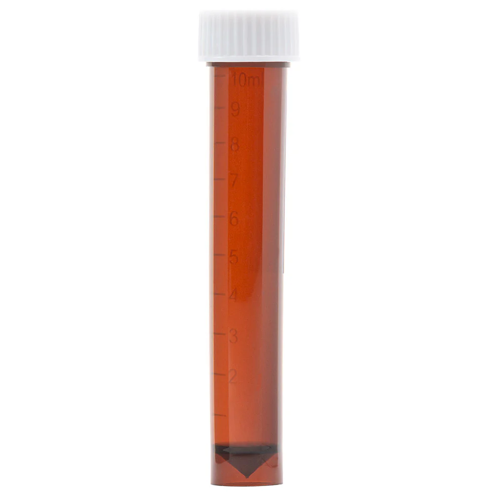 6102AM TUBO AMBAR DE TRANSPORTE, 10ML, TAPA ROSCA, PP, CÓNICO. 1000 UNDS GLOBE - Imagen 1