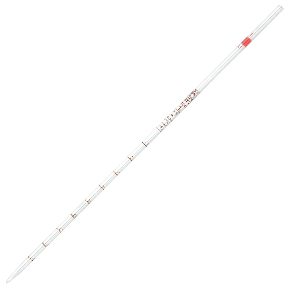 8500001 PIPETA SEROLOGICA VIDRIO 1ML. CLASE A GRADUADA 0.1 ROJA.GLOBE - Imagen 1