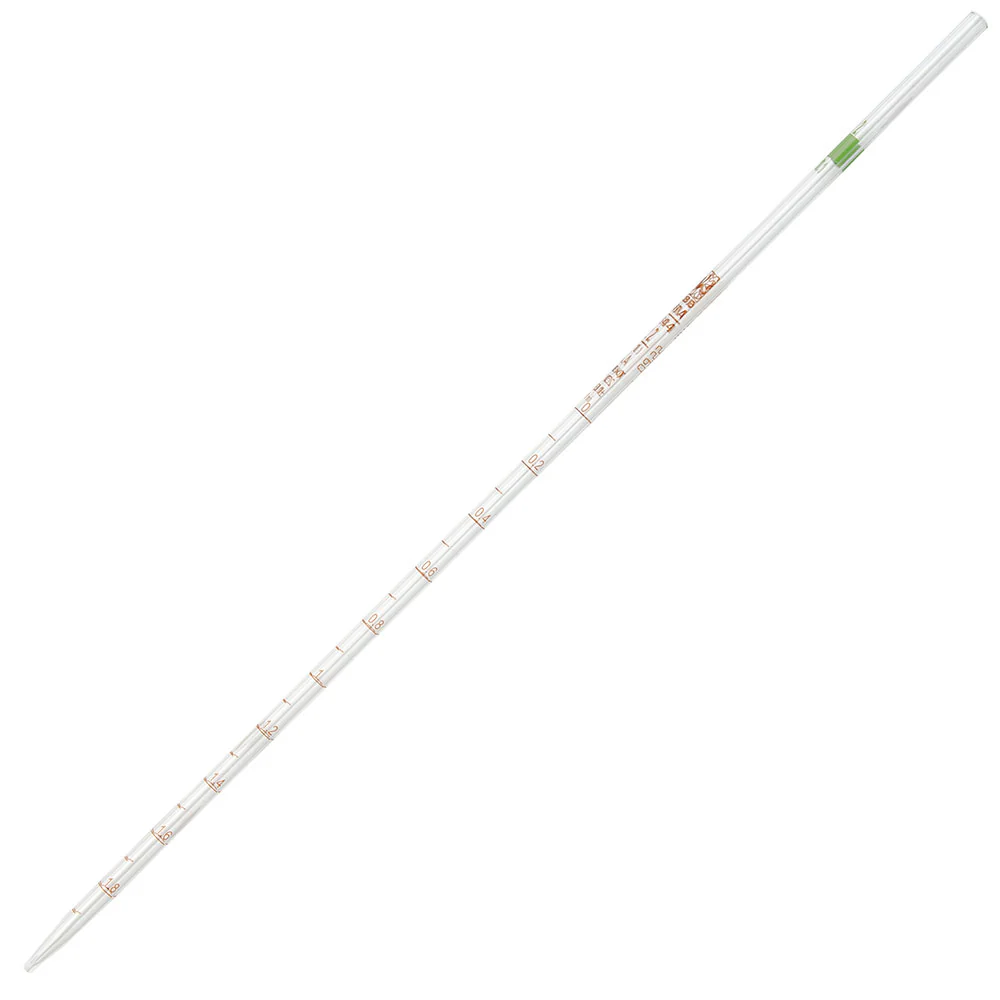 8500002 PIPETA SEROLOGICA VIDRIO 2ML. CLASE A GRADUADA 0.1 VERDE.GLOBE - Imagen 1